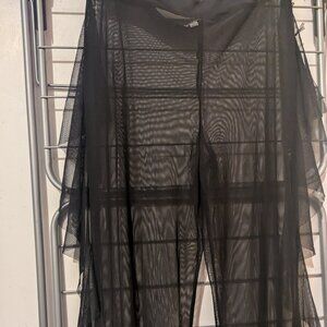 Black mesh pants with side details NWT